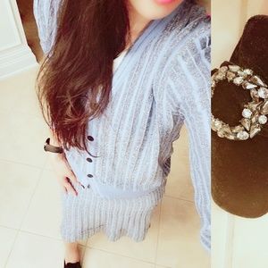 Two-piece Moving Rib Kint Skirt Set
